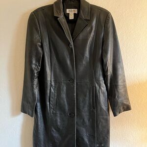 Alfani Black Leather Women's Coat